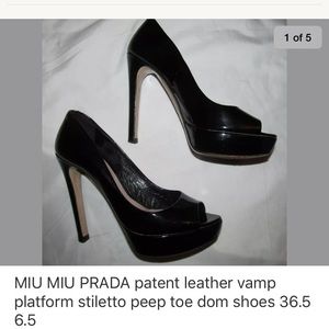 PRADA MIU MIU patent leather stilettos don shoes